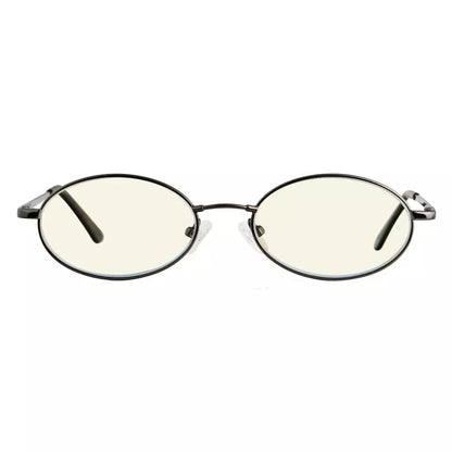 Small Oval Blue Light Blocking Reading Glasses Women Men Spring Hinges