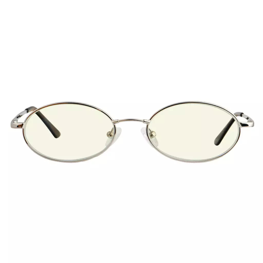 Small Oval Blue Light Blocking Reading Glasses Women Men Spring Hinges