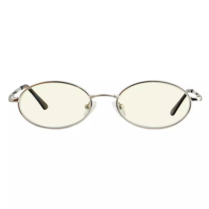 Small Oval Blue Light Blocking Reading Glasses Women Men Spring Hinges