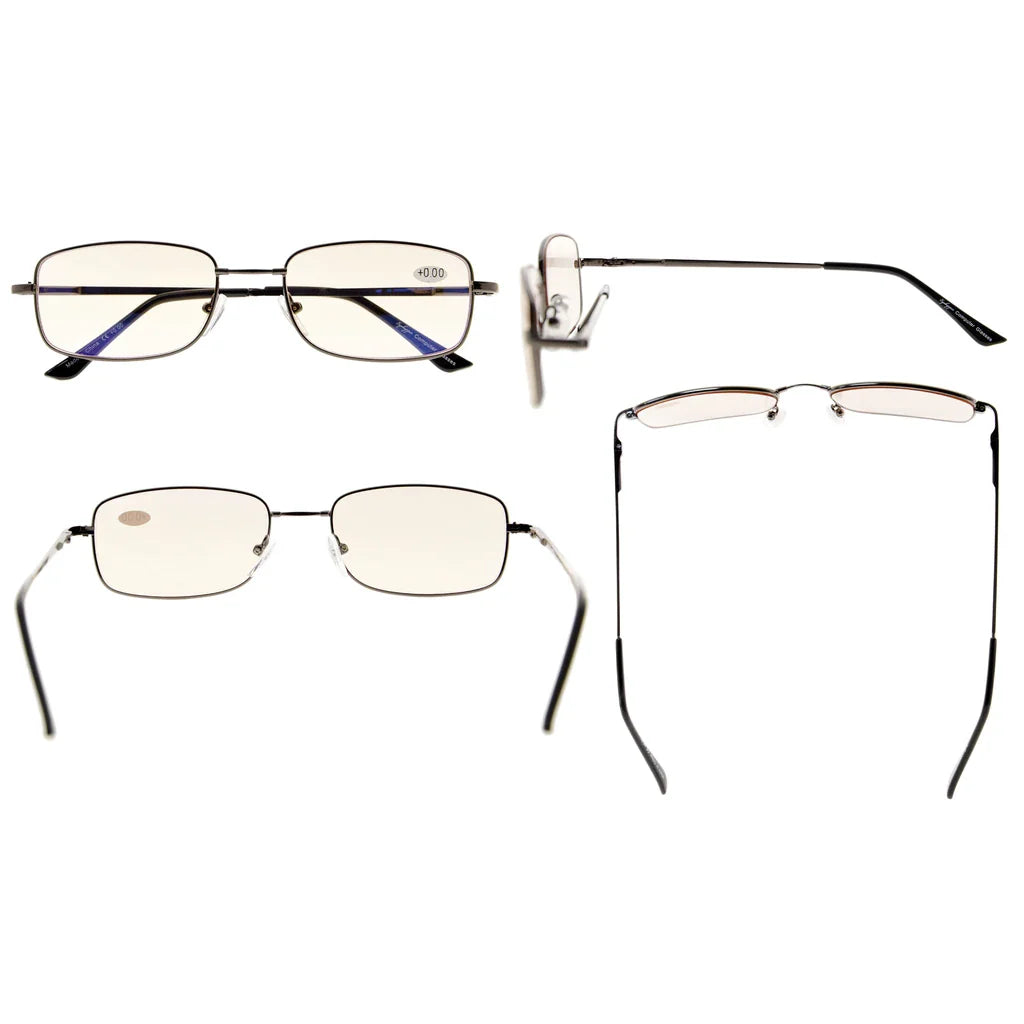 Memory Titanium Blue Light Blocking Reading Glasses for Women Men