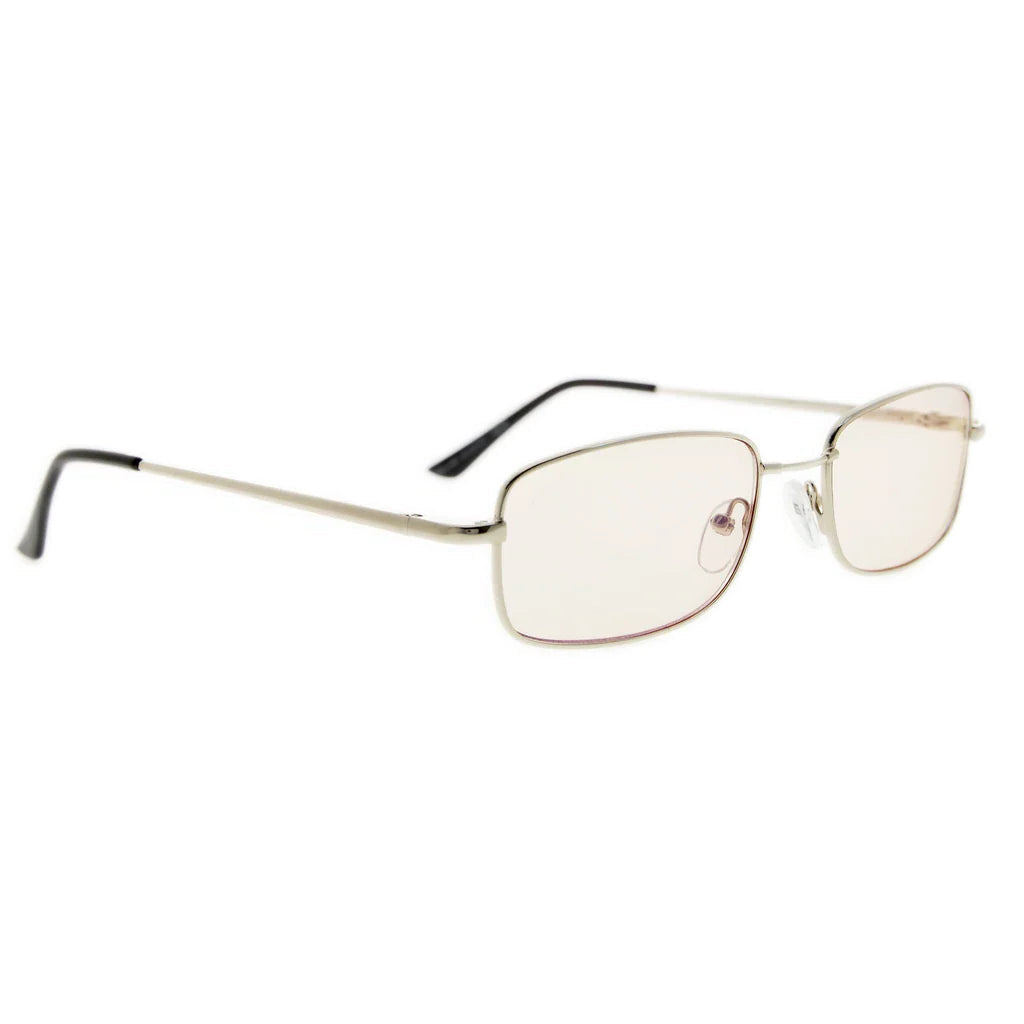 Memory Titanium Blue Light Blocking Reading Glasses for Women Men