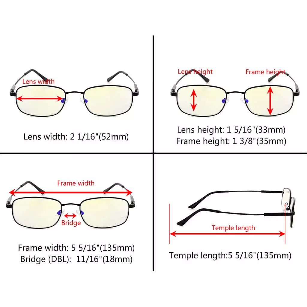 Wirerim Titanium Blue Light Blocking Reading Glasses Readers Men Spring Hinges