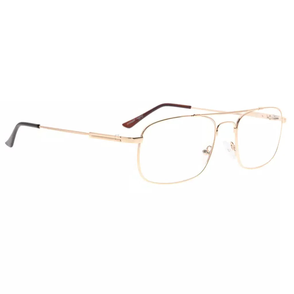 Pilot Wirerim Titanium Blue Light Blocking Reading Glasses Men Spring Hinges