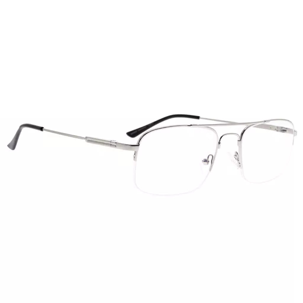 Pilot Titanium Halfrim Blue Light Blocking Reading Glasses for Women