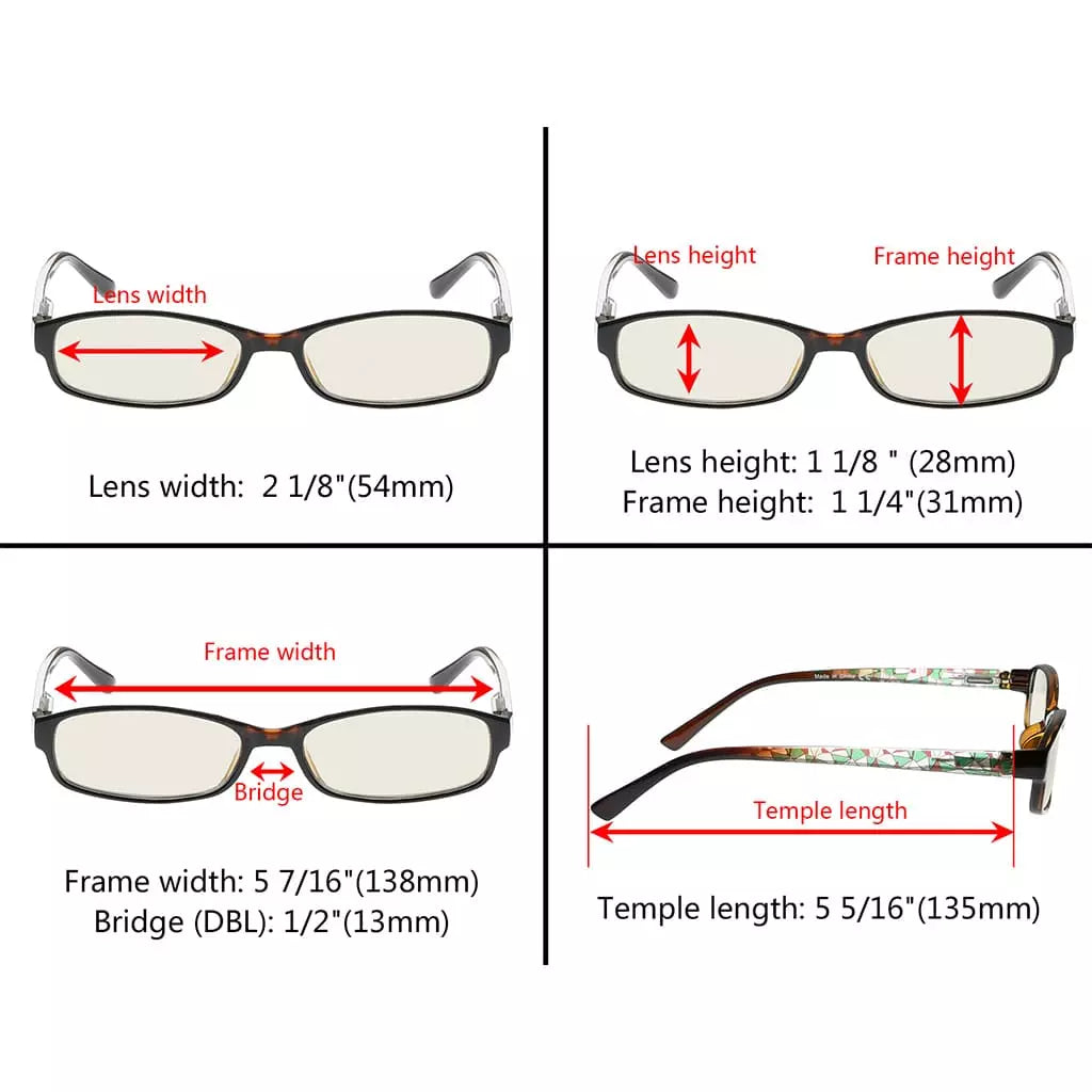 Small Lens Blue Light Blocking Reading Glasses Women
