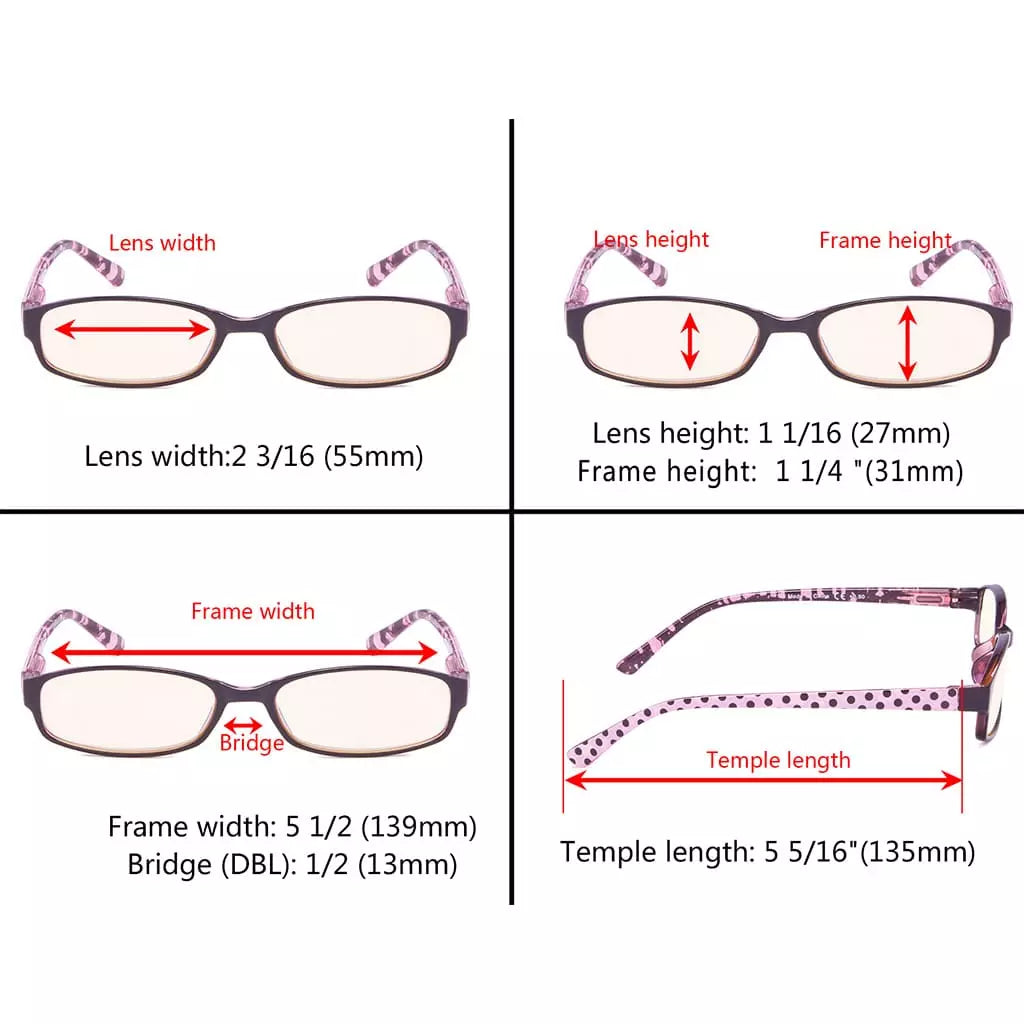 Polka Dots Blue Light Blocking Reading Glasses for Women