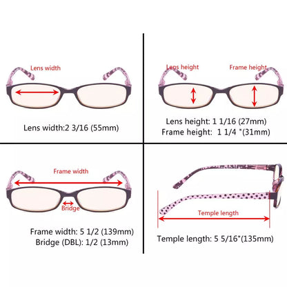 Polka Dots Blue Light Blocking Reading Glasses for Women