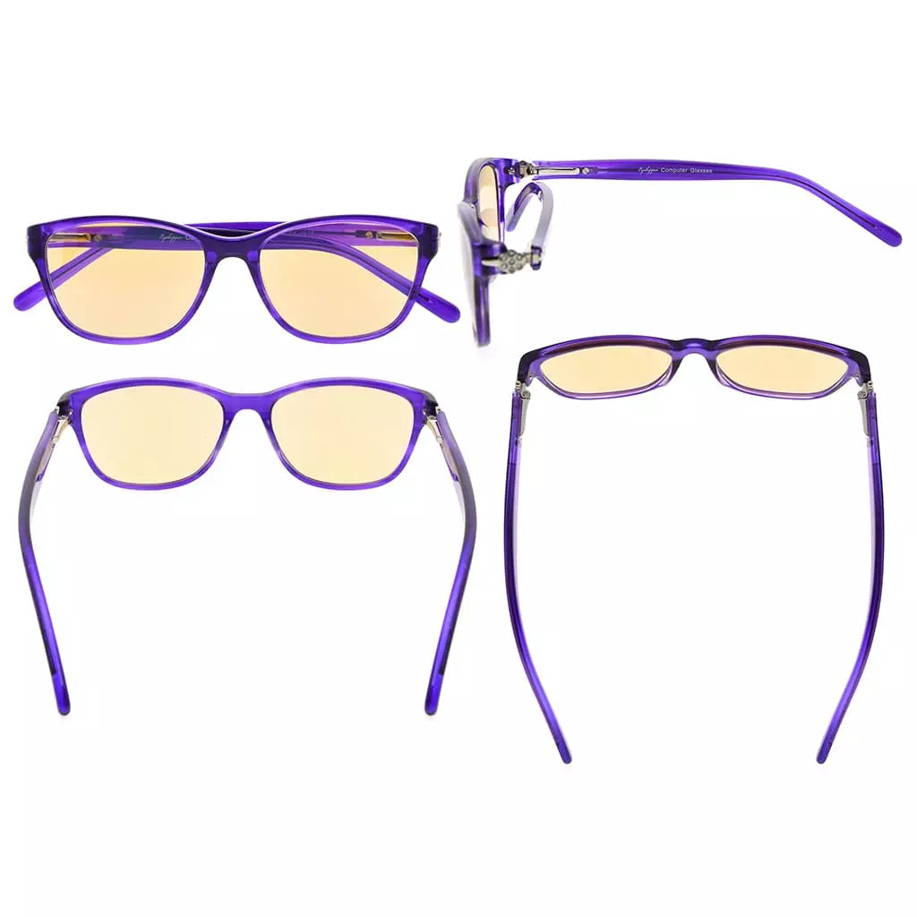 Rhinestones Blue Light Blocking Reading Glasses Women