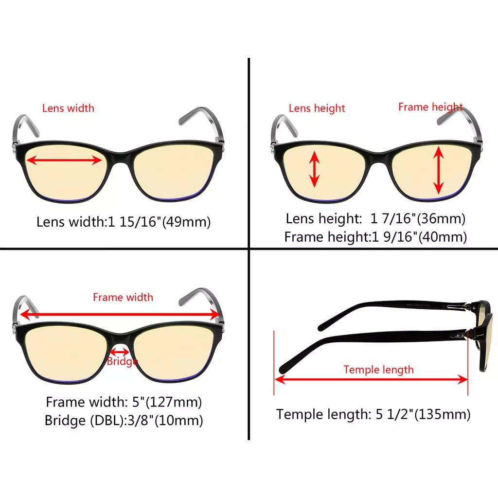 Rhinestones Blue Light Blocking Reading Glasses Women