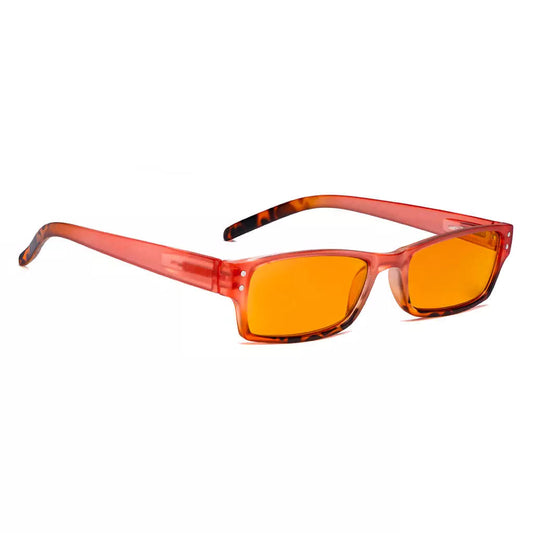 Pattern Orange Tinted Blue Light Blocking Reading Glasses Women