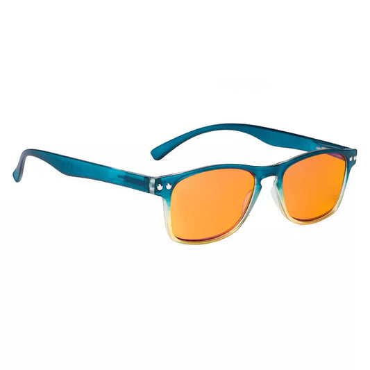 Stylish Orange Tinted Blue Light Blocking Reading Glasses Women Men