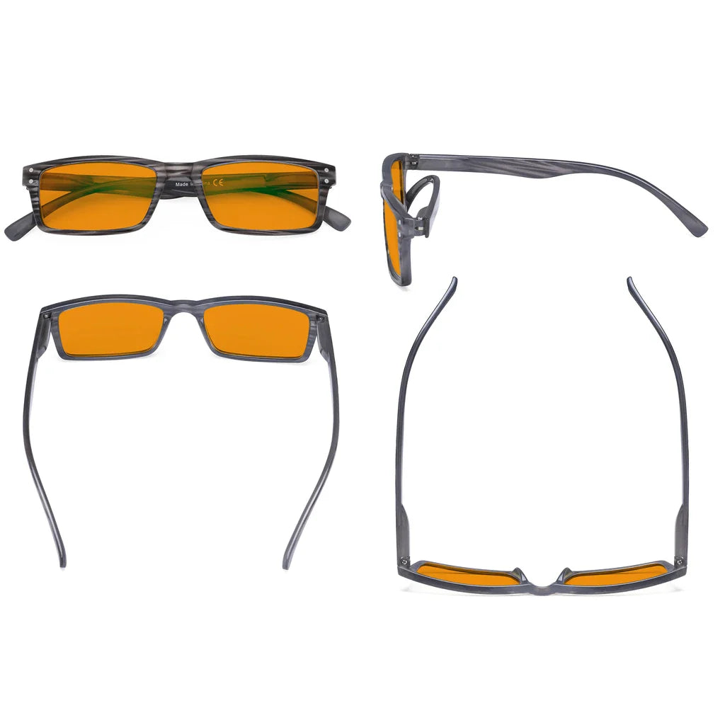 Orange Tinted Blue Light Blocking Reading Glasses Women Men