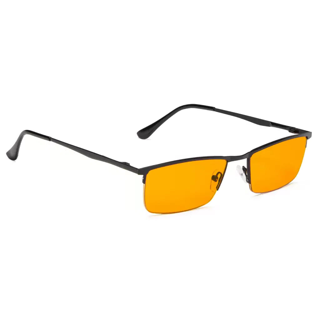Half-Rim Orange Tinted Blue Light Blocking Reading Glasses Men
