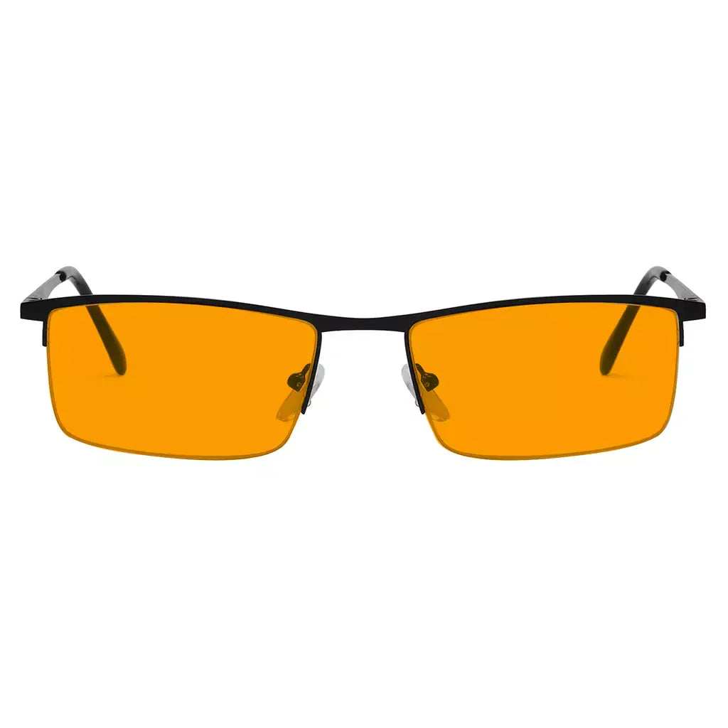 Half-Rim Orange Tinted Blue Light Blocking Reading Glasses Men
