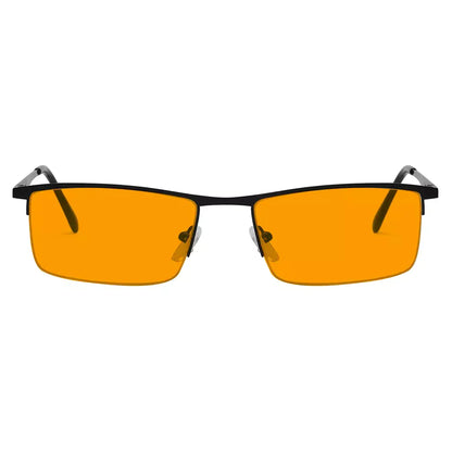 Half-Rim Orange Tinted Blue Light Blocking Reading Glasses Men