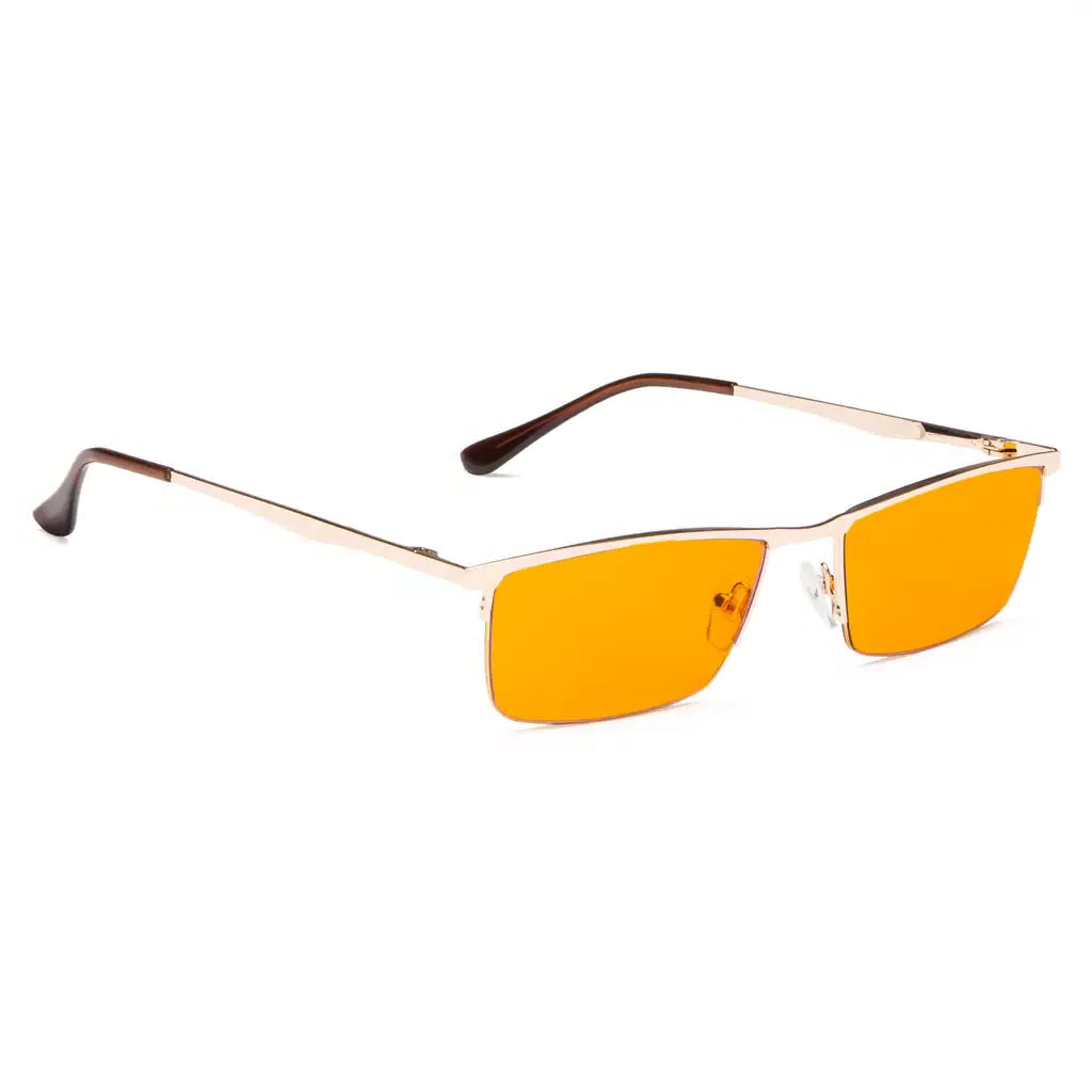 Half-Rim Orange Tinted Blue Light Blocking Reading Glasses Men