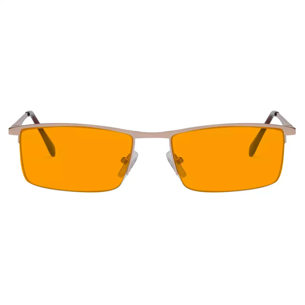 Half-Rim Orange Tinted Blue Light Blocking Reading Glasses Men