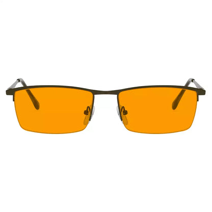 Half-Rim Orange Tinted Blue Light Blocking Reading Glasses Men
