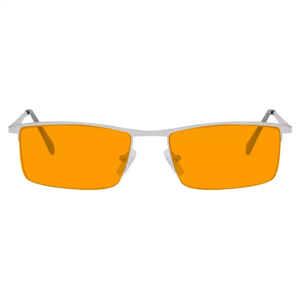 Half-Rim Orange Tinted Blue Light Blocking Reading Glasses Men