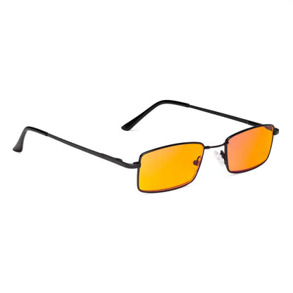 Orange Tinted Wire Rim Blue Light Blocking Reading Glasses Men