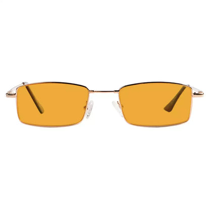 Orange Tinted Wire Rim Blue Light Blocking Reading Glasses Men