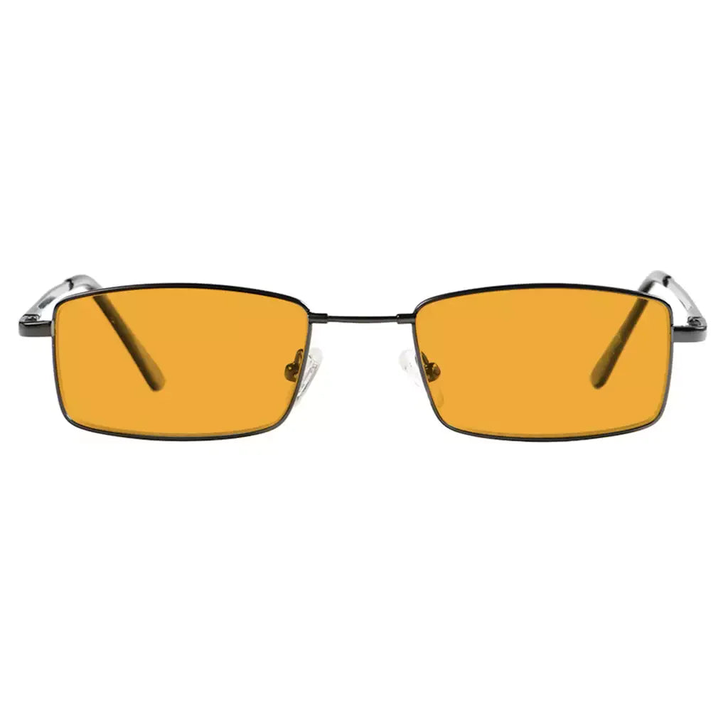 Orange Tinted Wire Rim Blue Light Blocking Reading Glasses Men