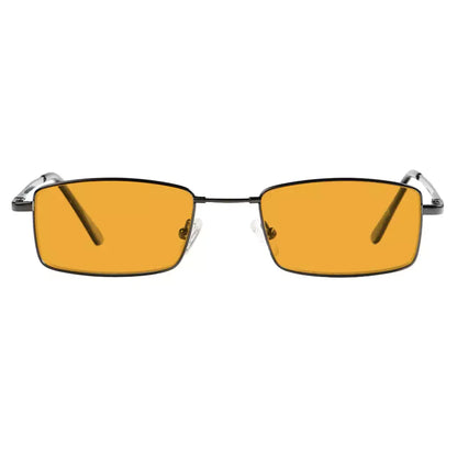 Orange Tinted Wire Rim Blue Light Blocking Reading Glasses Men