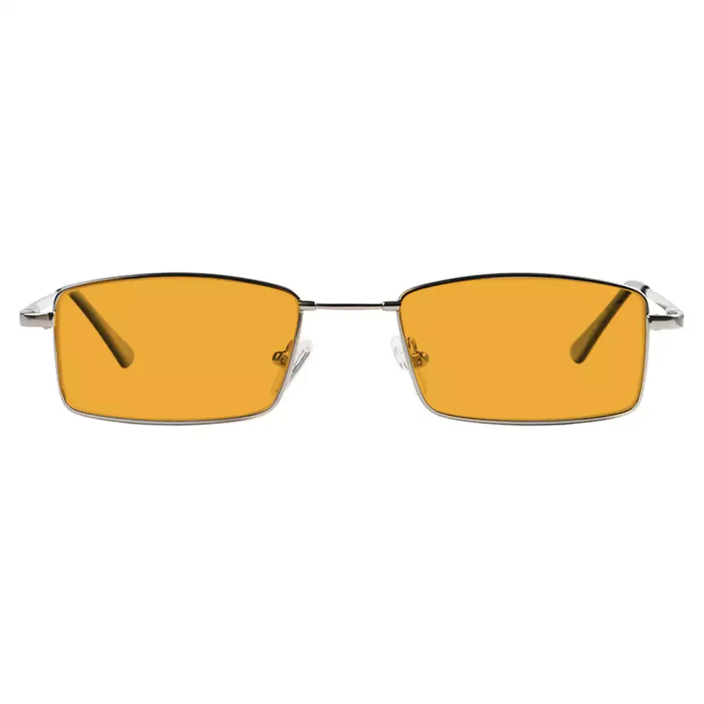 Orange Tinted Wire Rim Blue Light Blocking Reading Glasses Men