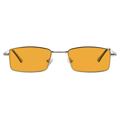 Orange Tinted Wire Rim Blue Light Blocking Reading Glasses Men