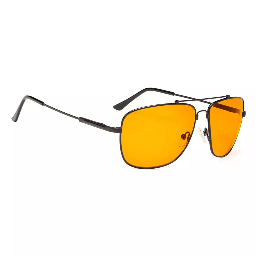 Pilot Orange Tinted Blue Light Blocking Glasses Women Men