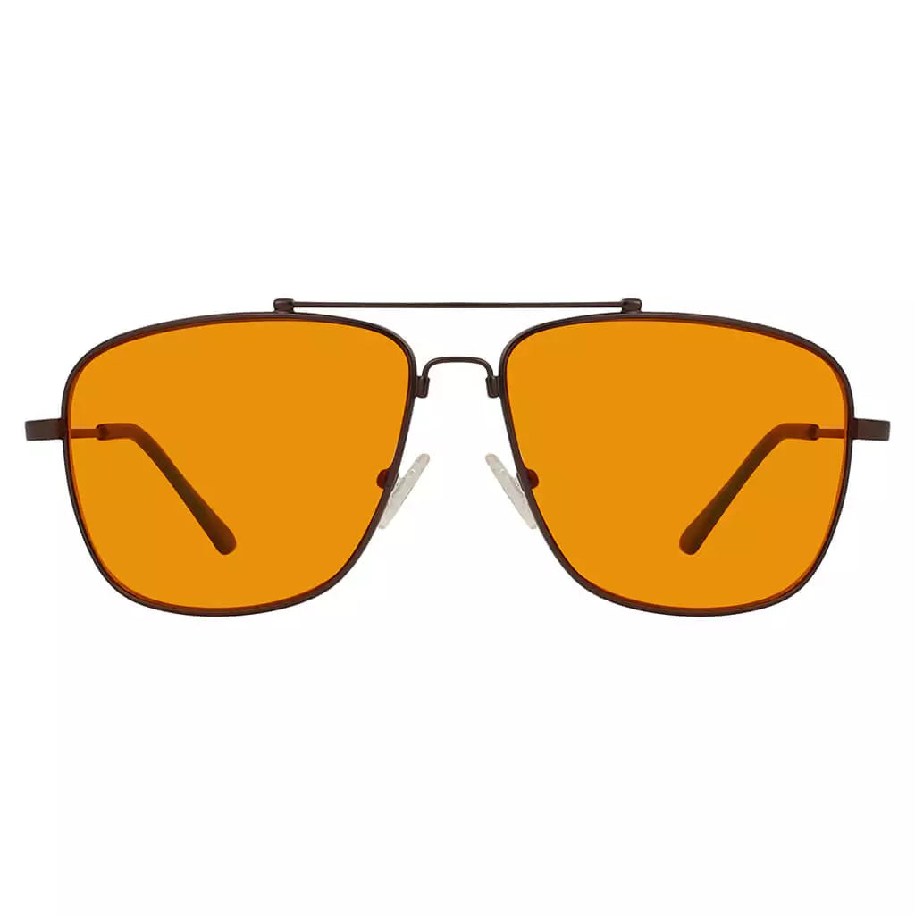 Pilot Orange Tinted Blue Light Blocking Glasses Women Men
