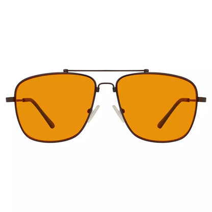 Pilot Orange Tinted Blue Light Blocking Glasses Women Men