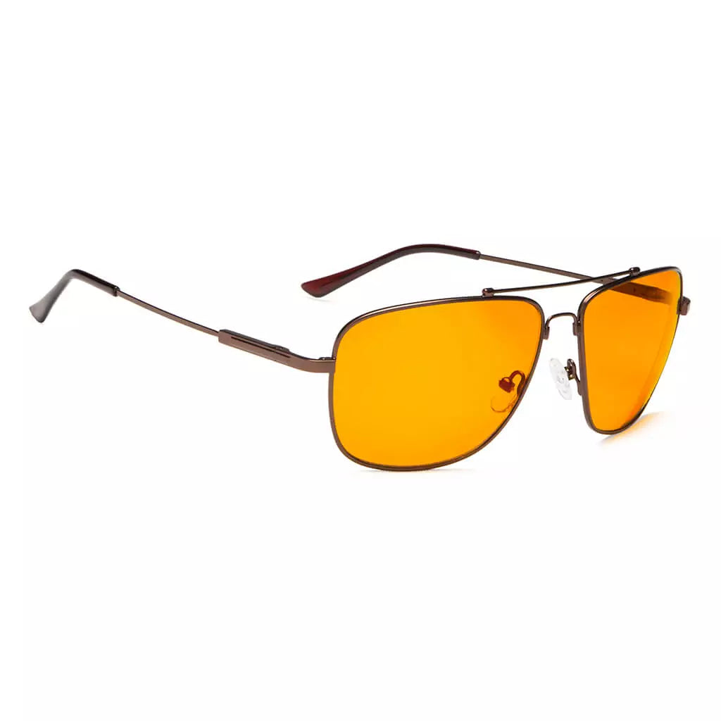 Pilot Orange Tinted Blue Light Blocking Glasses Women Men