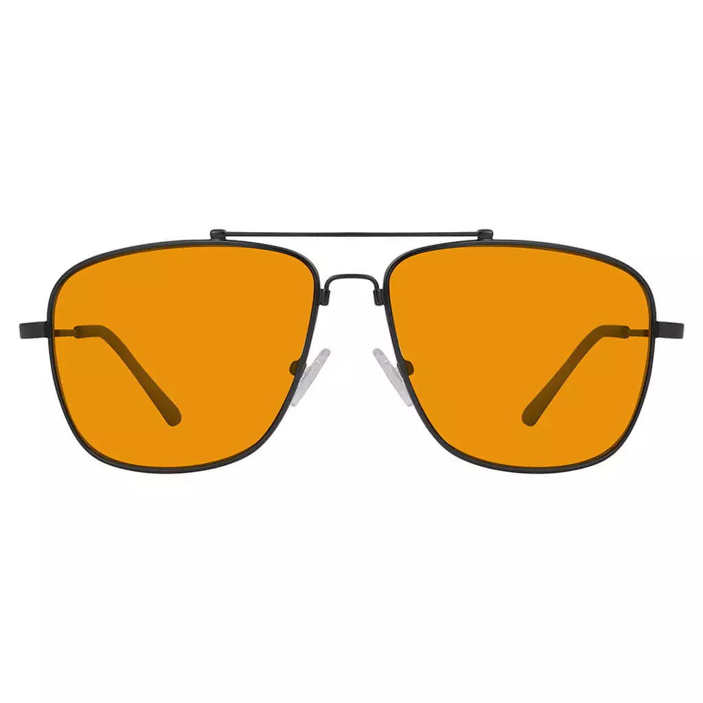 Pilot Orange Tinted Blue Light Blocking Glasses Women Men