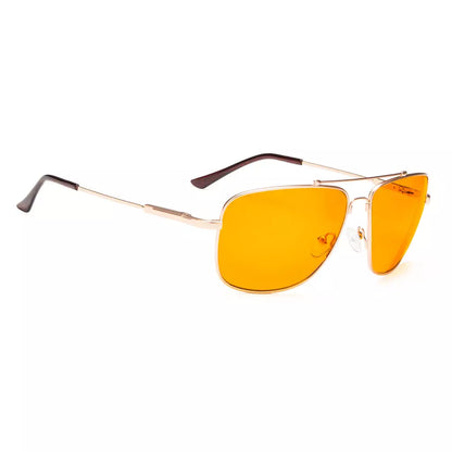 Pilot Orange Tinted Blue Light Blocking Glasses Women Men