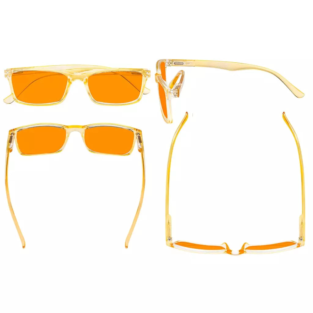 Orange Tinted Blue Light Blocking Reading Glasses Women Men