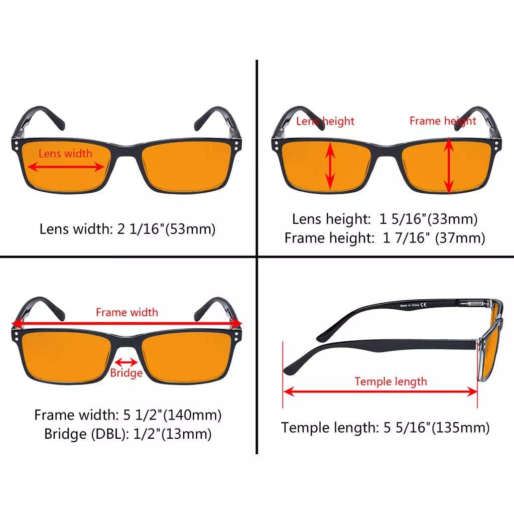 Orange Tinted Blue Light Blocking Reading Glasses Women Men