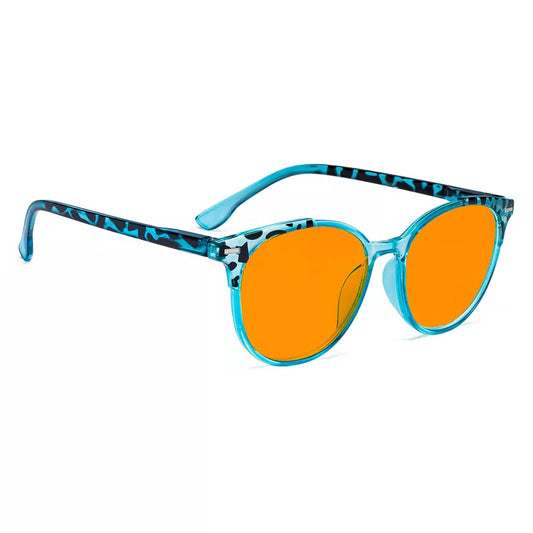 Patterned Orange Tinted Blue Light Blocking Glasses Women Men