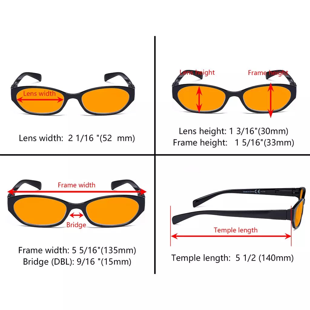 Orange Tinted Blue Light Blocking Reading Glasses for Women