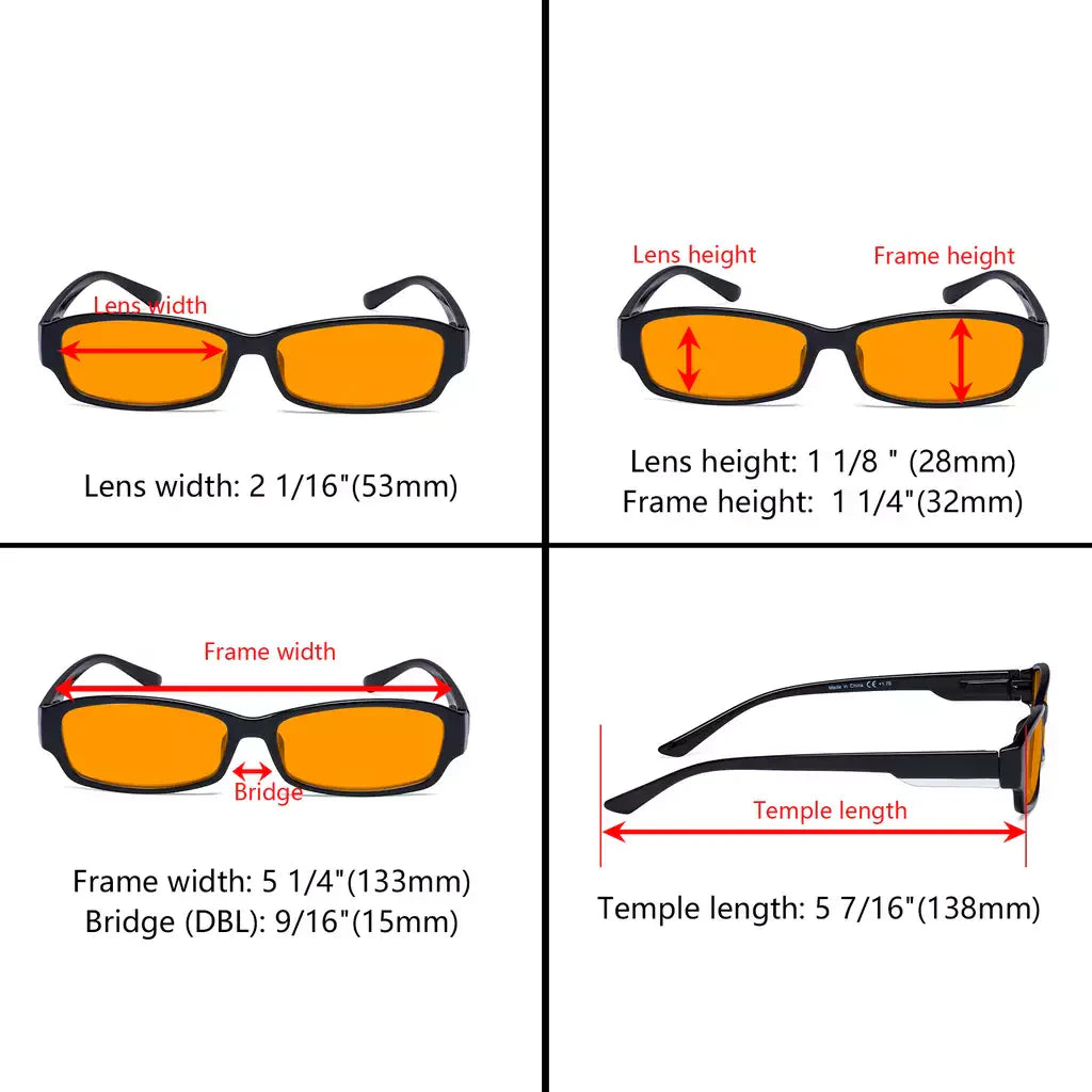 Orange Tinted Blue Light Blocking Reading Glasses Women