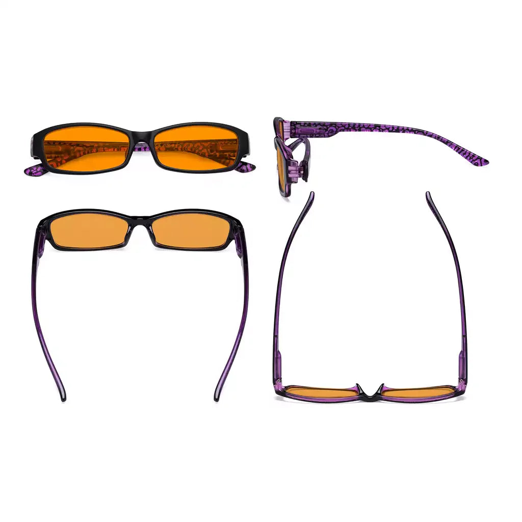 Orange Tinted Blue Light Blocking Reading Glasses Women