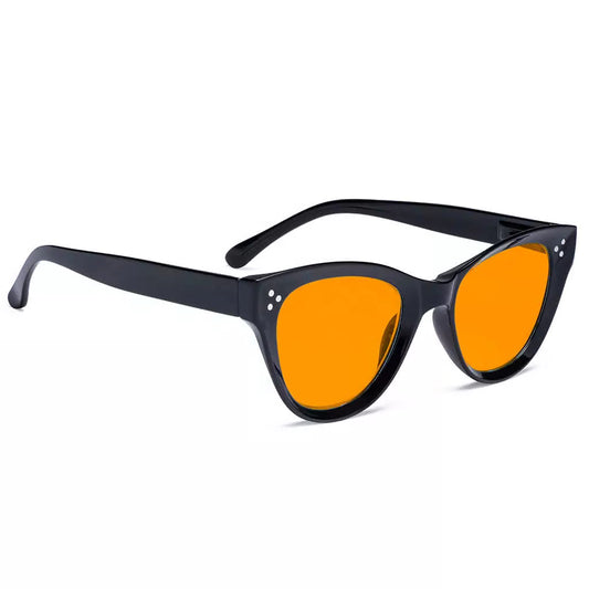 Cat Eye Orange Tinted Blue Light Blocking Reading Glasses Women