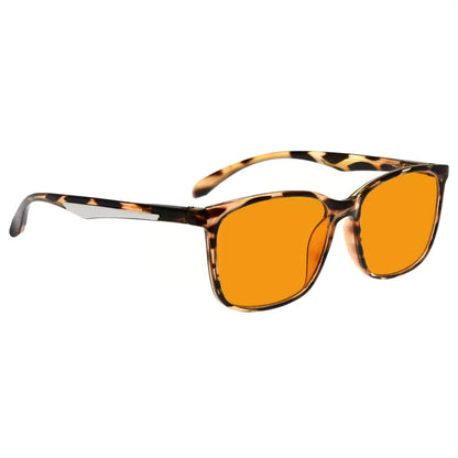 Large Orange Tinted Blue Light Blocking Reading Glasses Women