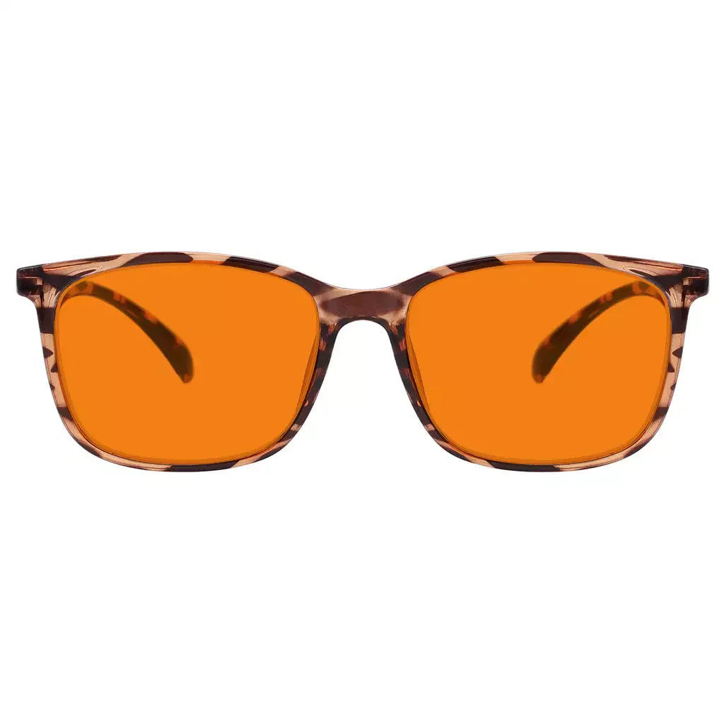 Large Orange Tinted Blue Light Blocking Reading Glasses Women