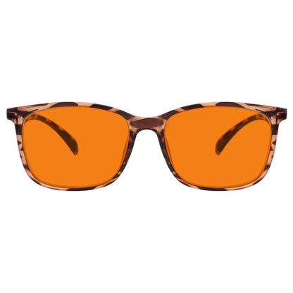 Large Orange Tinted Blue Light Blocking Reading Glasses Women
