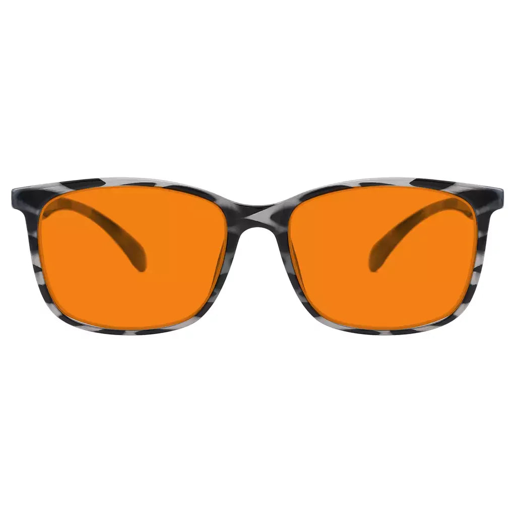 Large Orange Tinted Blue Light Blocking Reading Glasses Women
