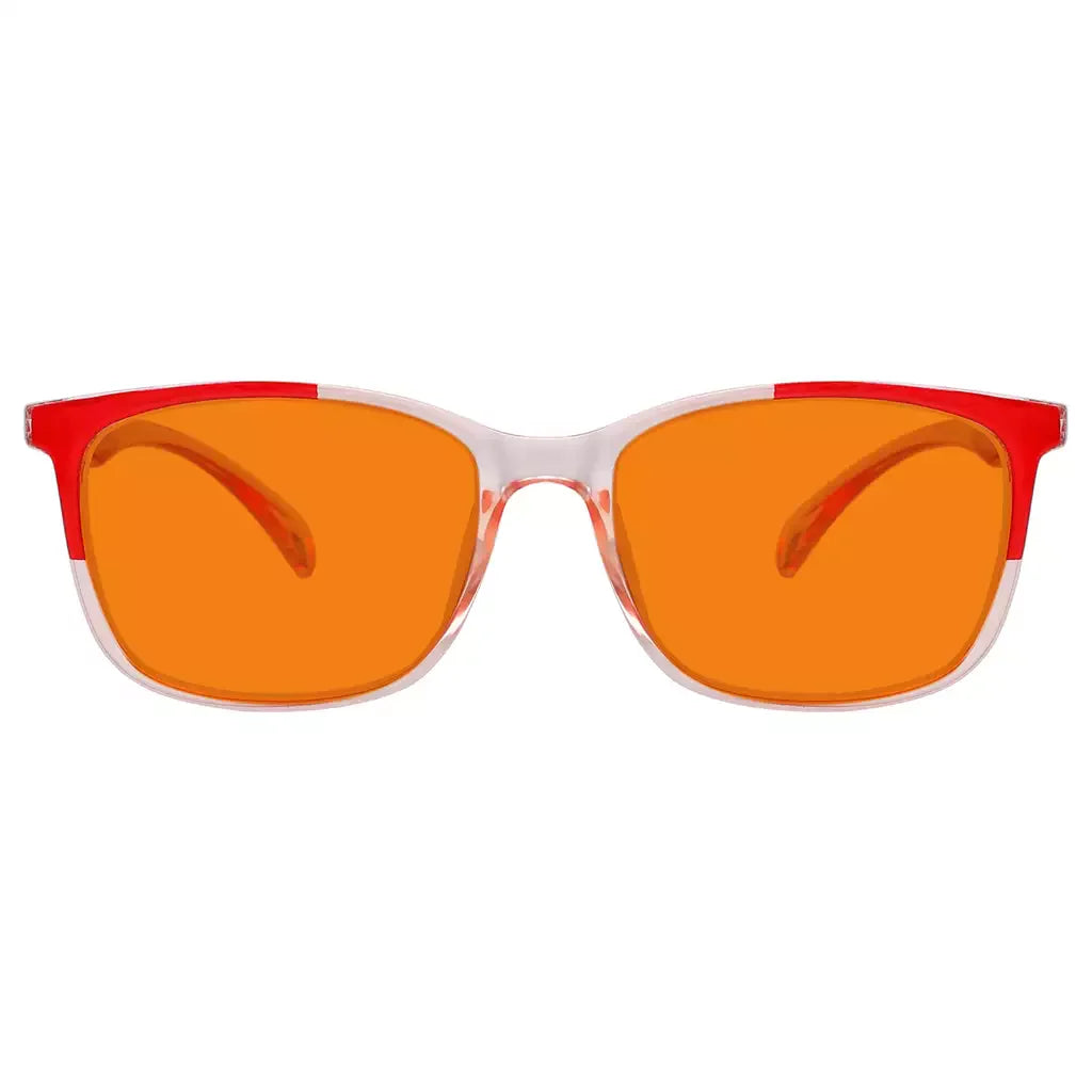 Large Orange Tinted Blue Light Blocking Reading Glasses Women