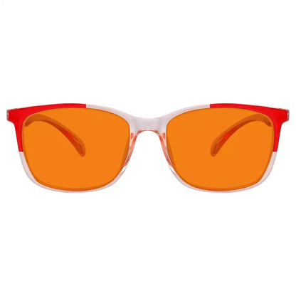 Large Orange Tinted Blue Light Blocking Reading Glasses Women