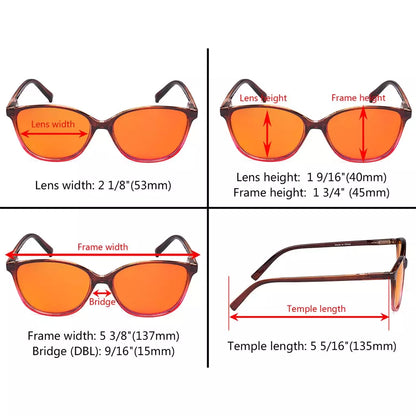 Blue Light Blocking Reading Glasses Orange Tinted Women