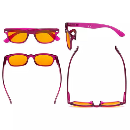 Cat Eye Orange Tinted Blue Light Blocking Reading Glasses for Women